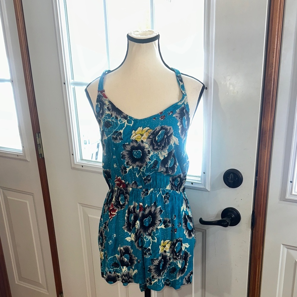 Billabong Blue Floral Romper